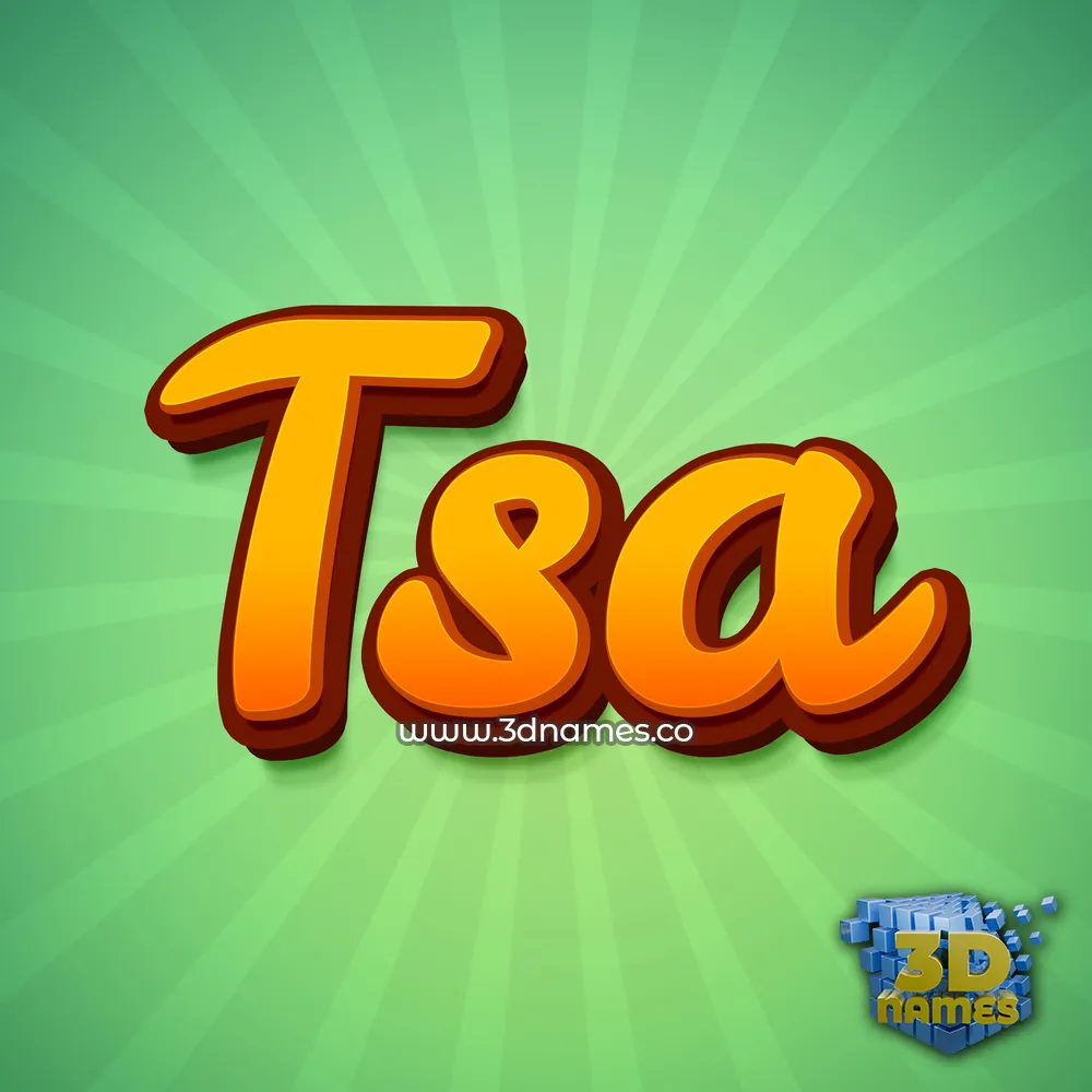 tsa in Green Rays style - 3D name wallpaper