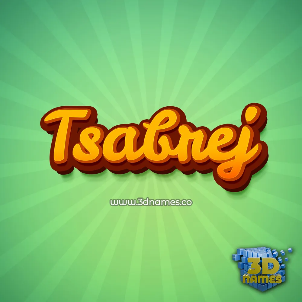 tsabrej in Green Rays style - 3D name wallpaper