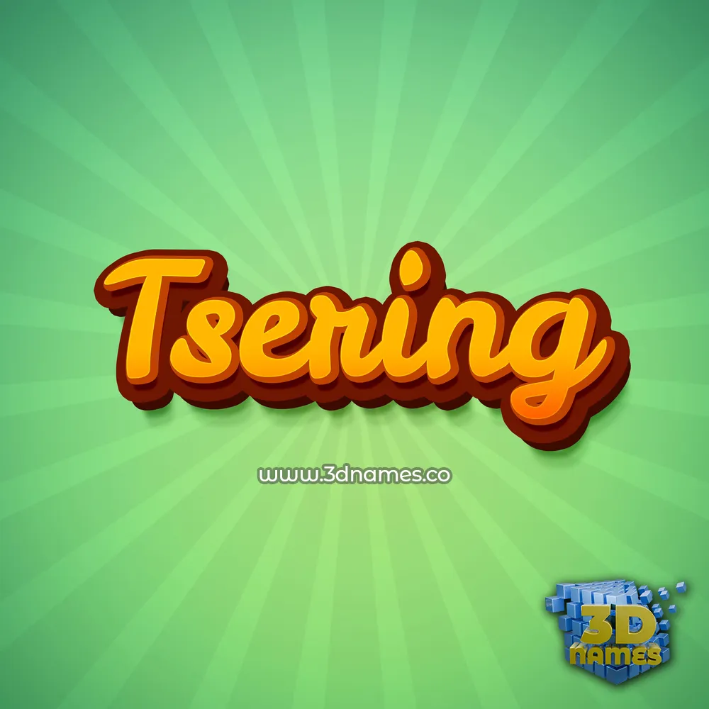 tsering in Green Rays style - 3D name wallpaper