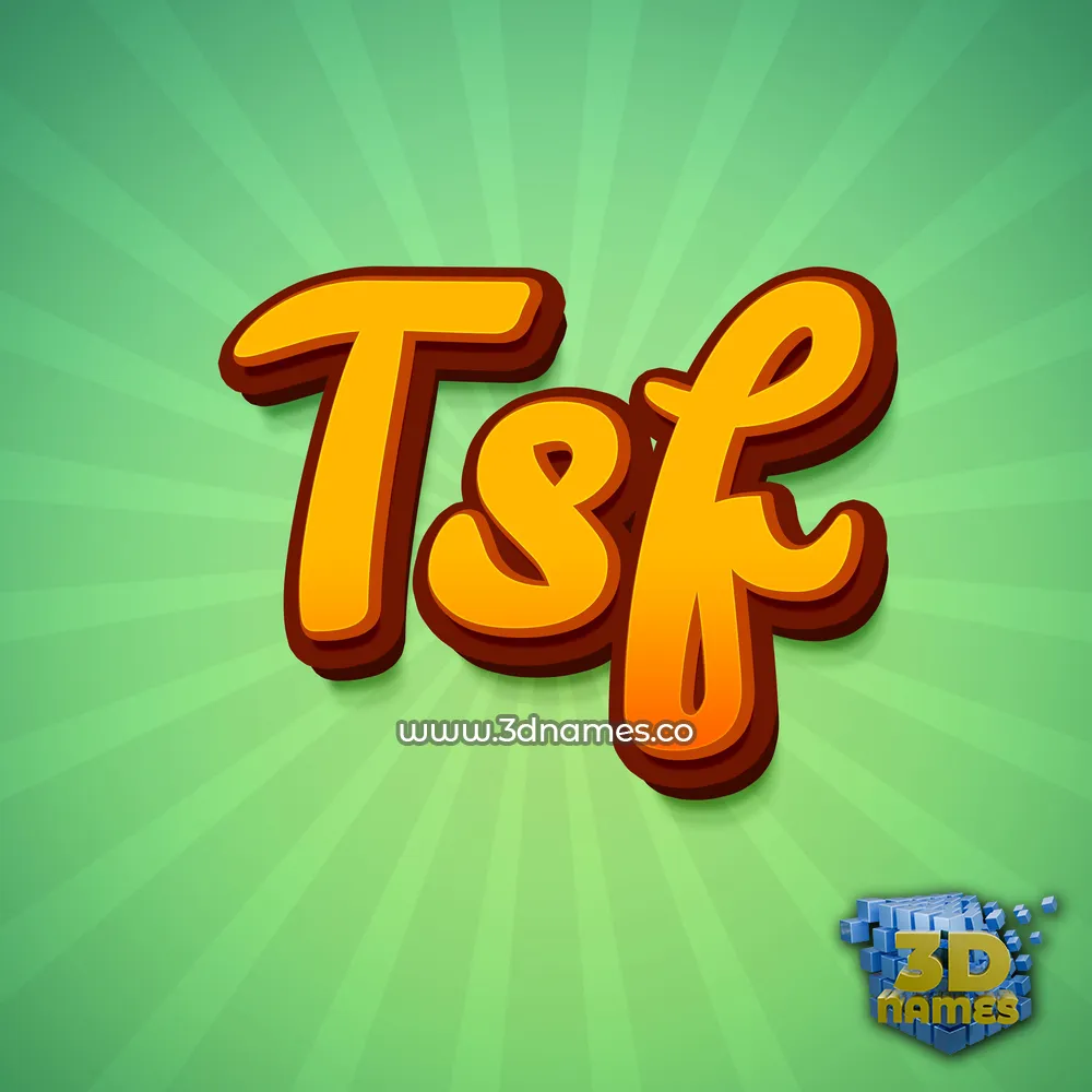 tsf in Green Rays style - 3D name wallpaper