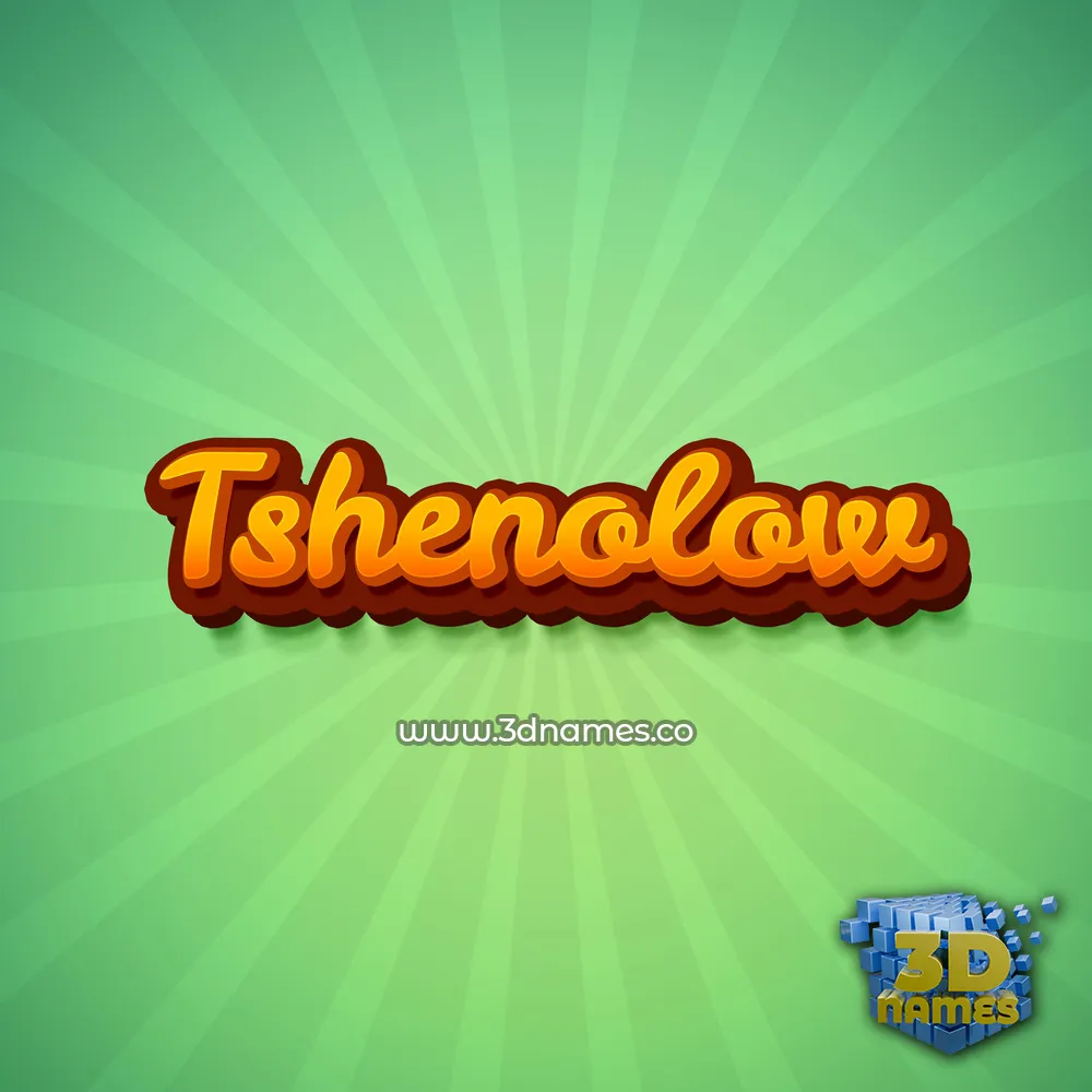 tshenolow in Green Rays style - 3D name wallpaper