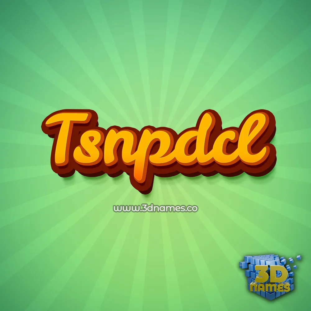 tsnpdcl in Green Rays style - 3D name wallpaper