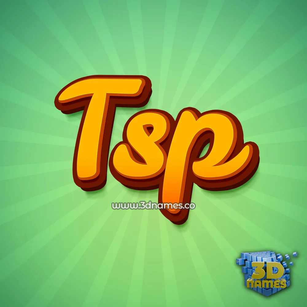 tsp in Green Rays style - 3D name wallpaper