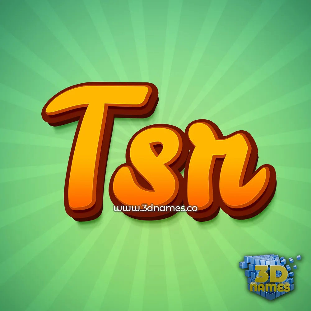 tsr in Green Rays style - 3D name wallpaper
