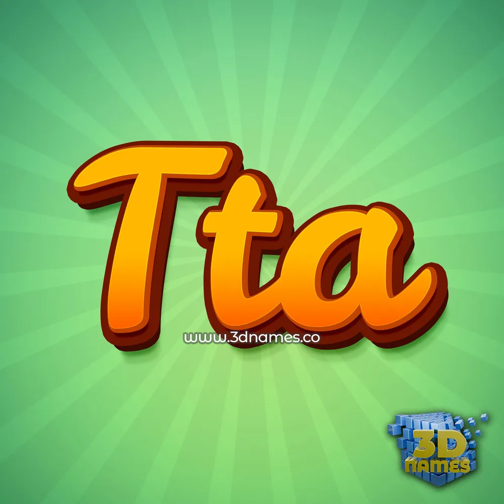 tta in Green Rays style - 3D name wallpaper