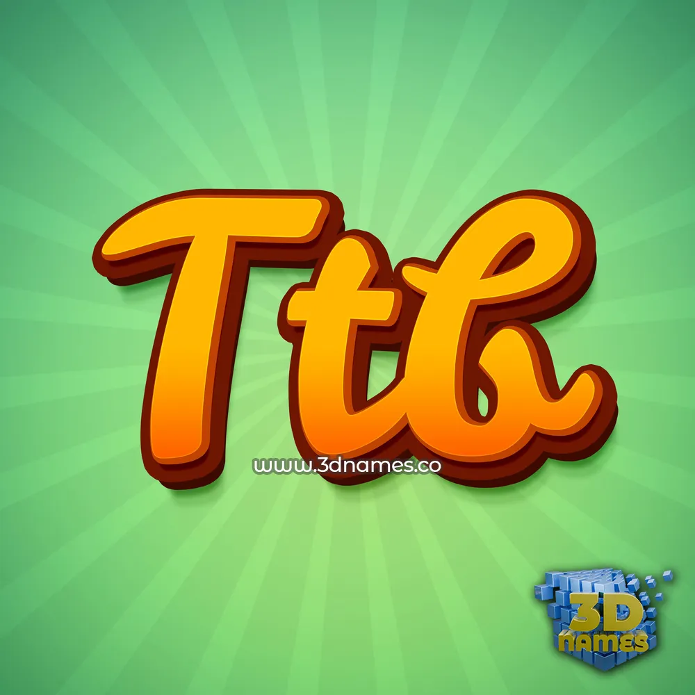 ttb in Green Rays style - 3D name wallpaper