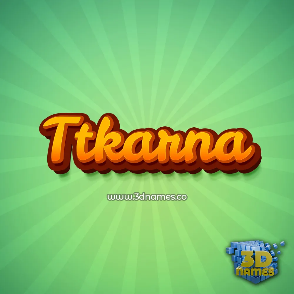 ttkarna in Green Rays style - 3D name wallpaper