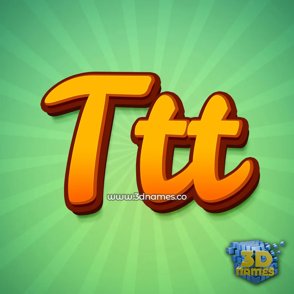 ttt in Green Rays style - 3D name wallpaper