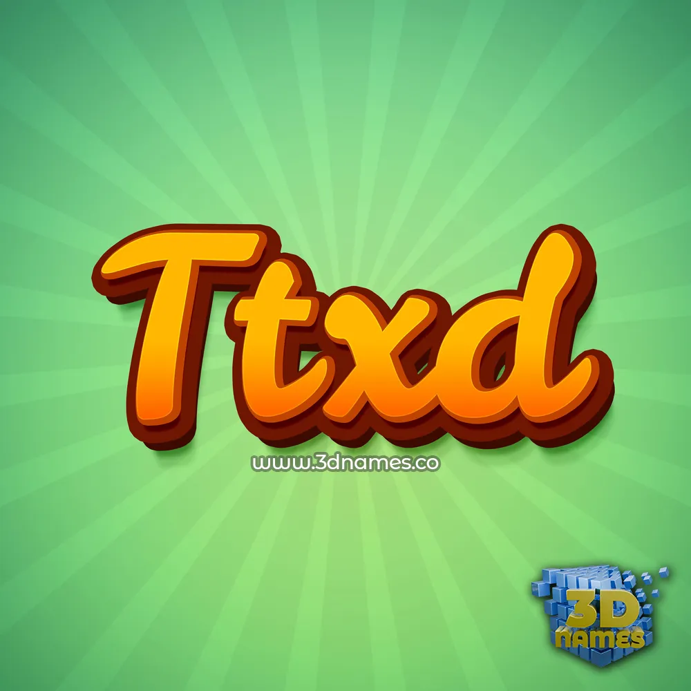 ttxd in Green Rays style - 3D name wallpaper