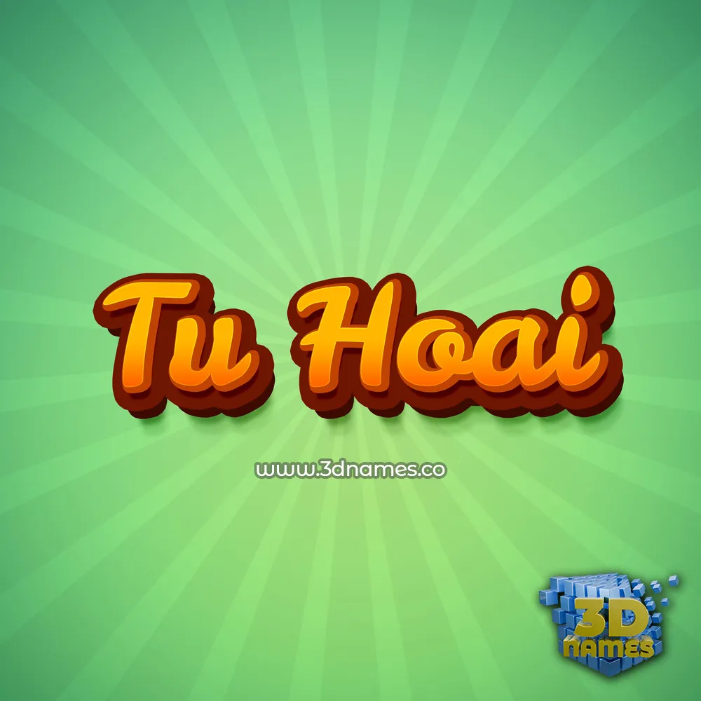 tu hoai in Green Rays style - 3D name wallpaper