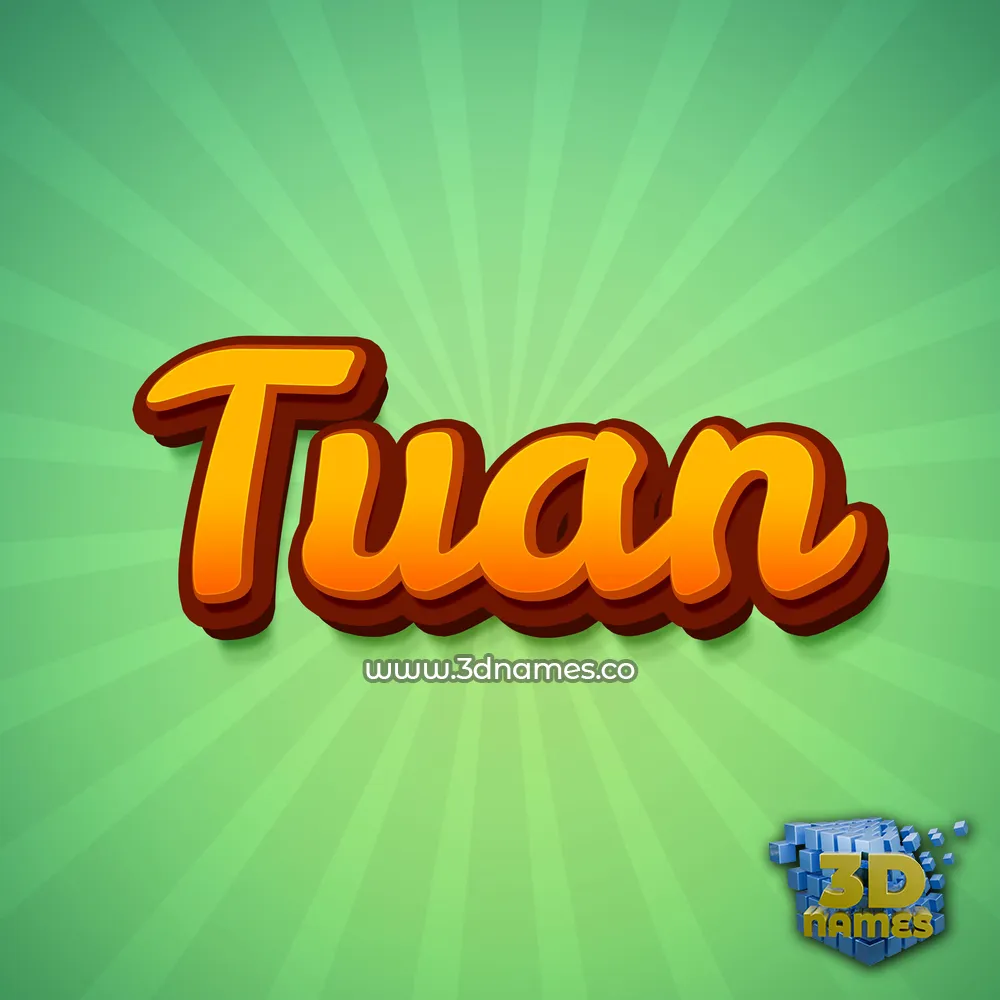 tuan in Green Rays style - 3D name wallpaper