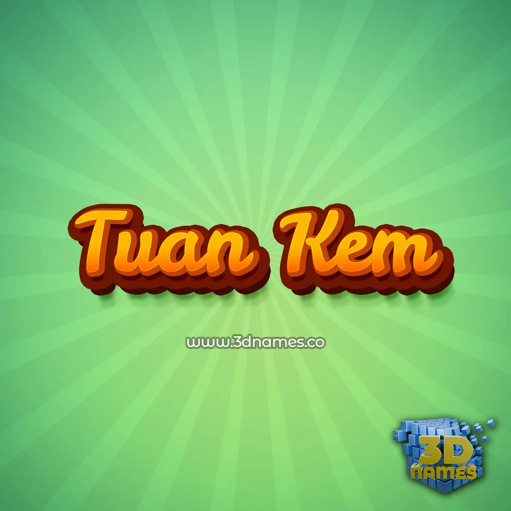 tuan kem in Green Rays style - 3D name wallpaper