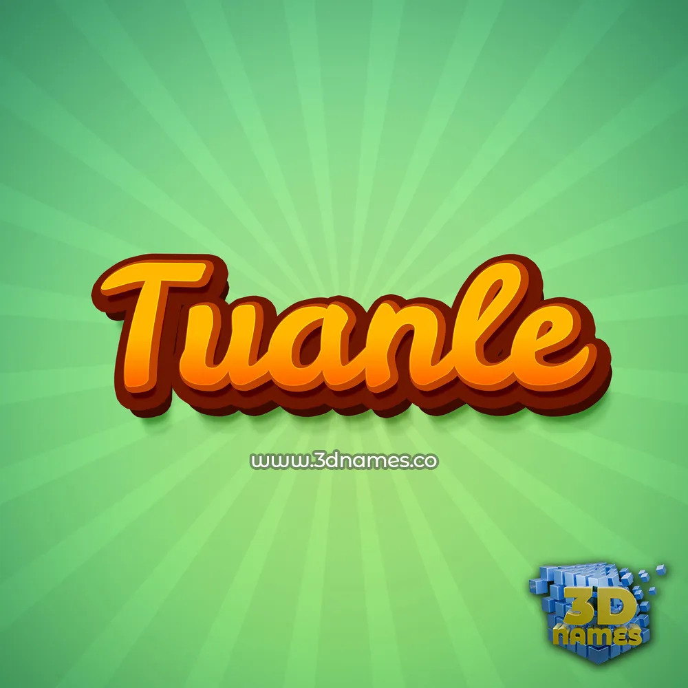 tuanle in Green Rays style - 3D name wallpaper