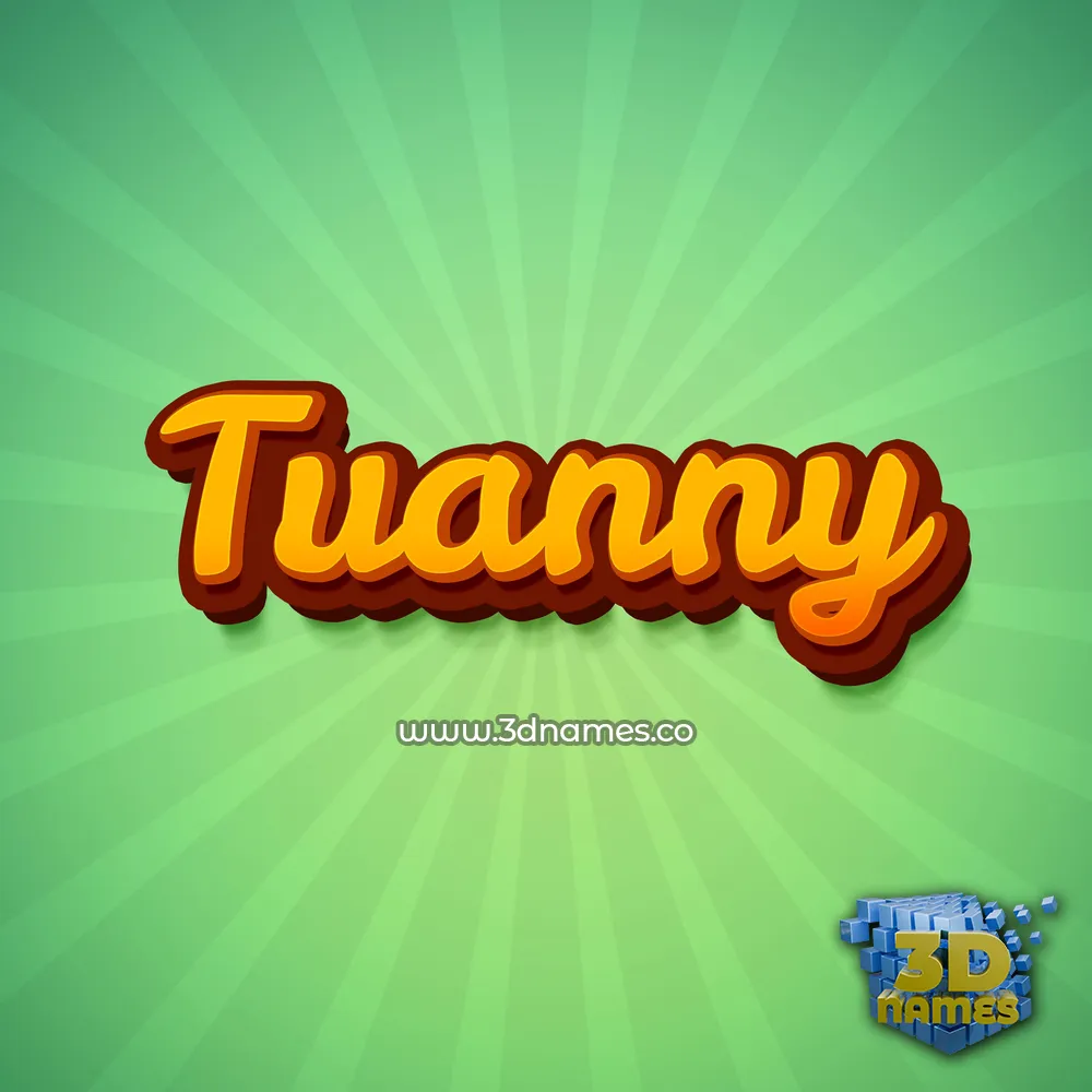 tuanny in Green Rays style - 3D name wallpaper