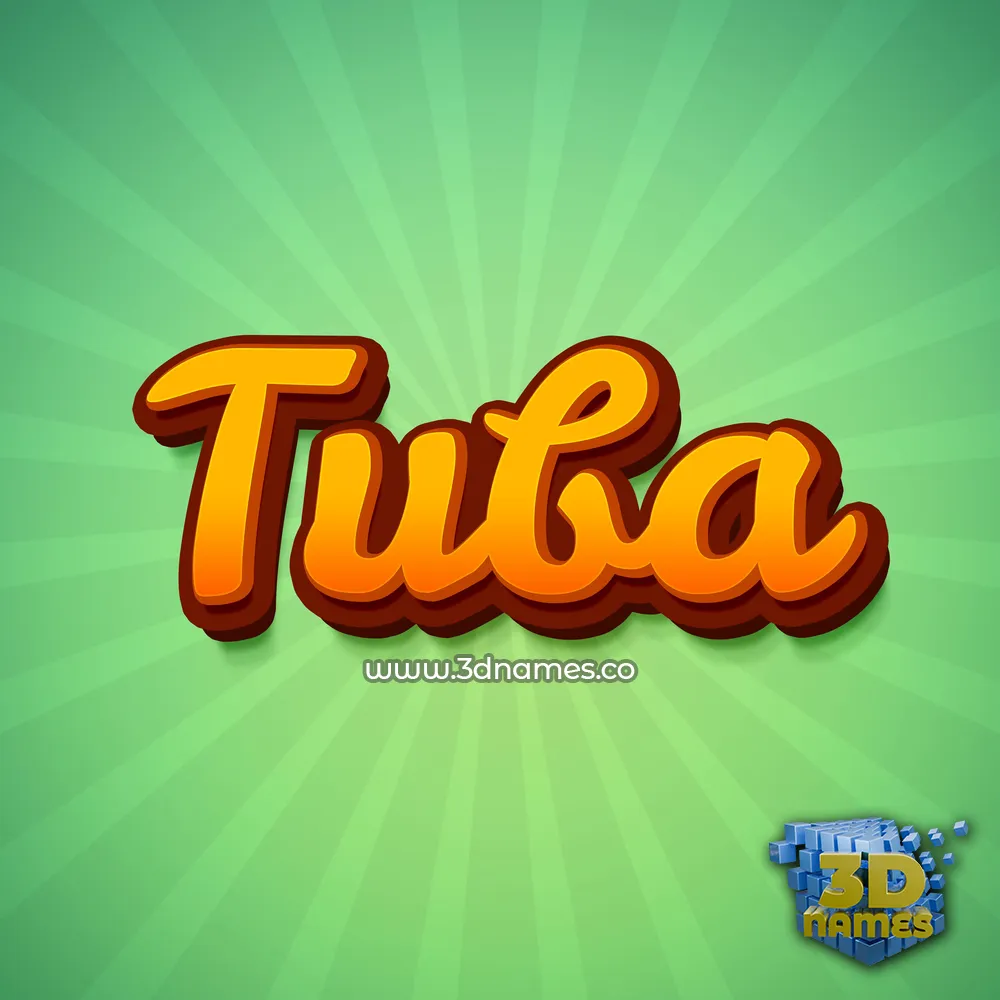 tuba in Green Rays style - 3D name wallpaper