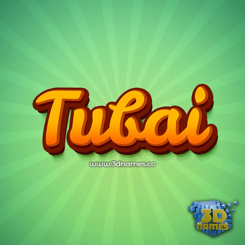 tubai in Green Rays style - 3D name wallpaper