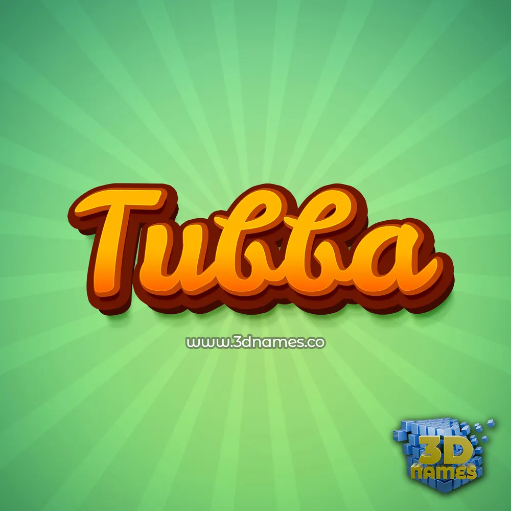 tubba in Green Rays style - 3D name wallpaper