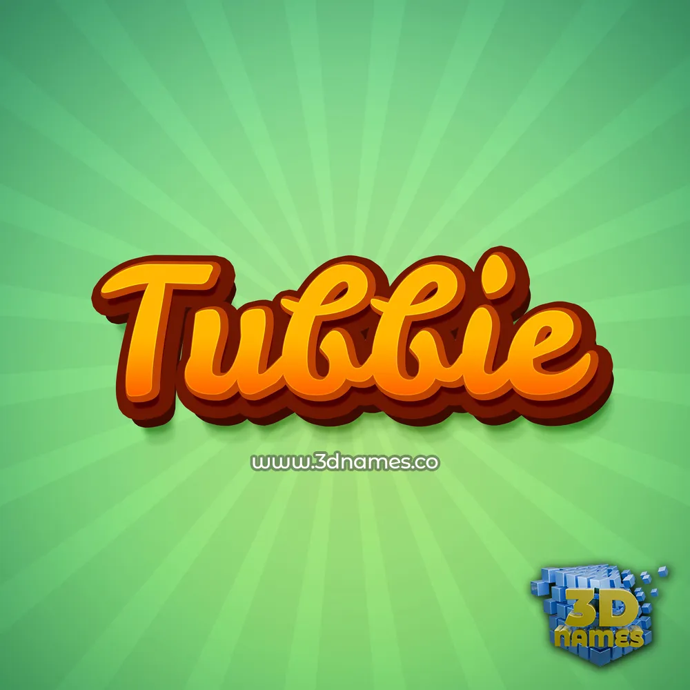 tubbie in Green Rays style - 3D name wallpaper