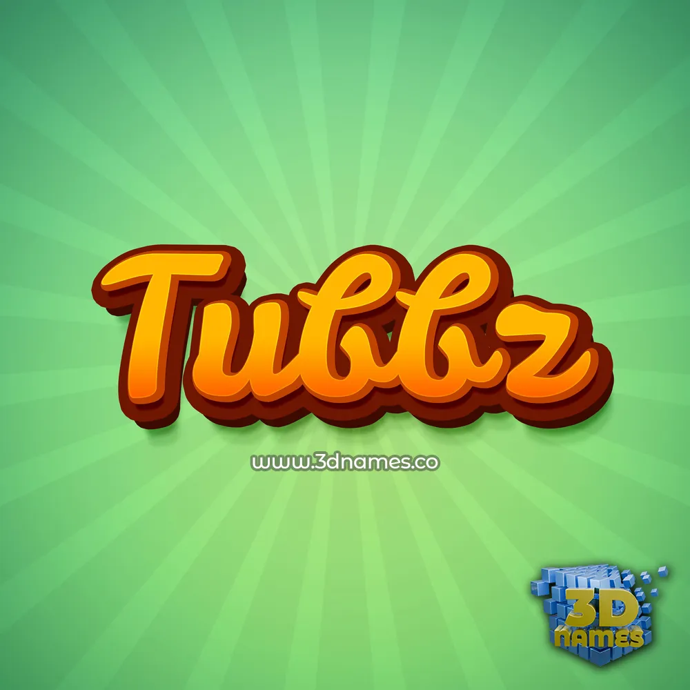 tubbz in Green Rays style - 3D name wallpaper