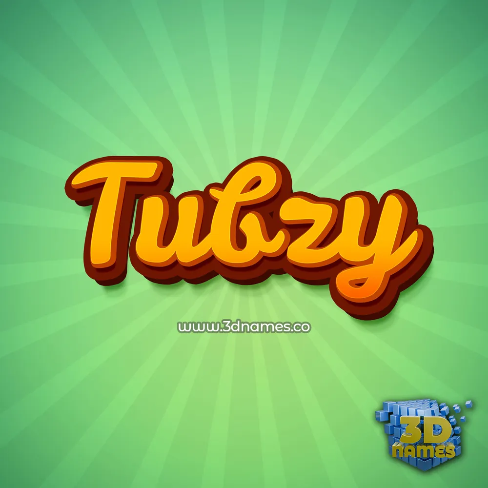 tubzy in Green Rays style - 3D name wallpaper