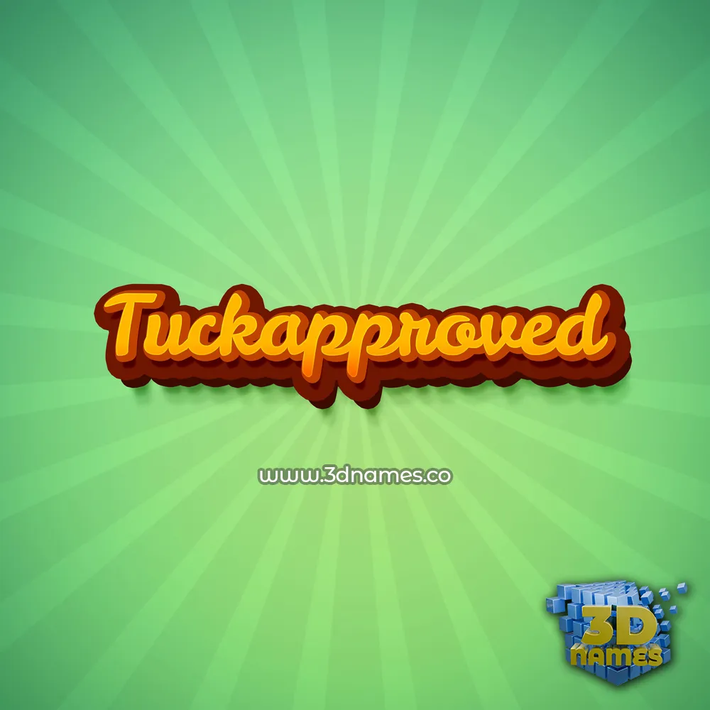 tuckapproved in Green Rays style - 3D name wallpaper