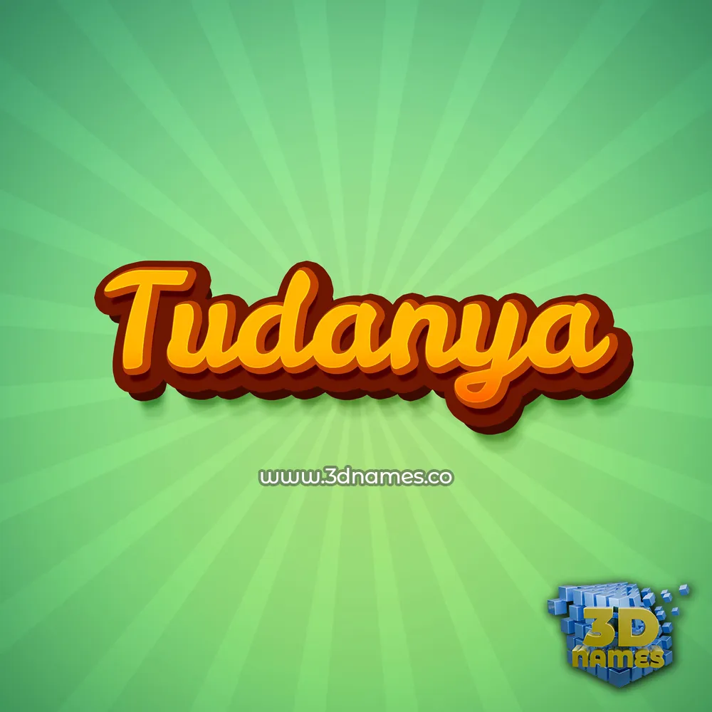 tudanya in Green Rays style - 3D name wallpaper