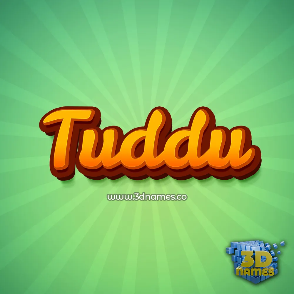 tuddu in Green Rays style - 3D name wallpaper