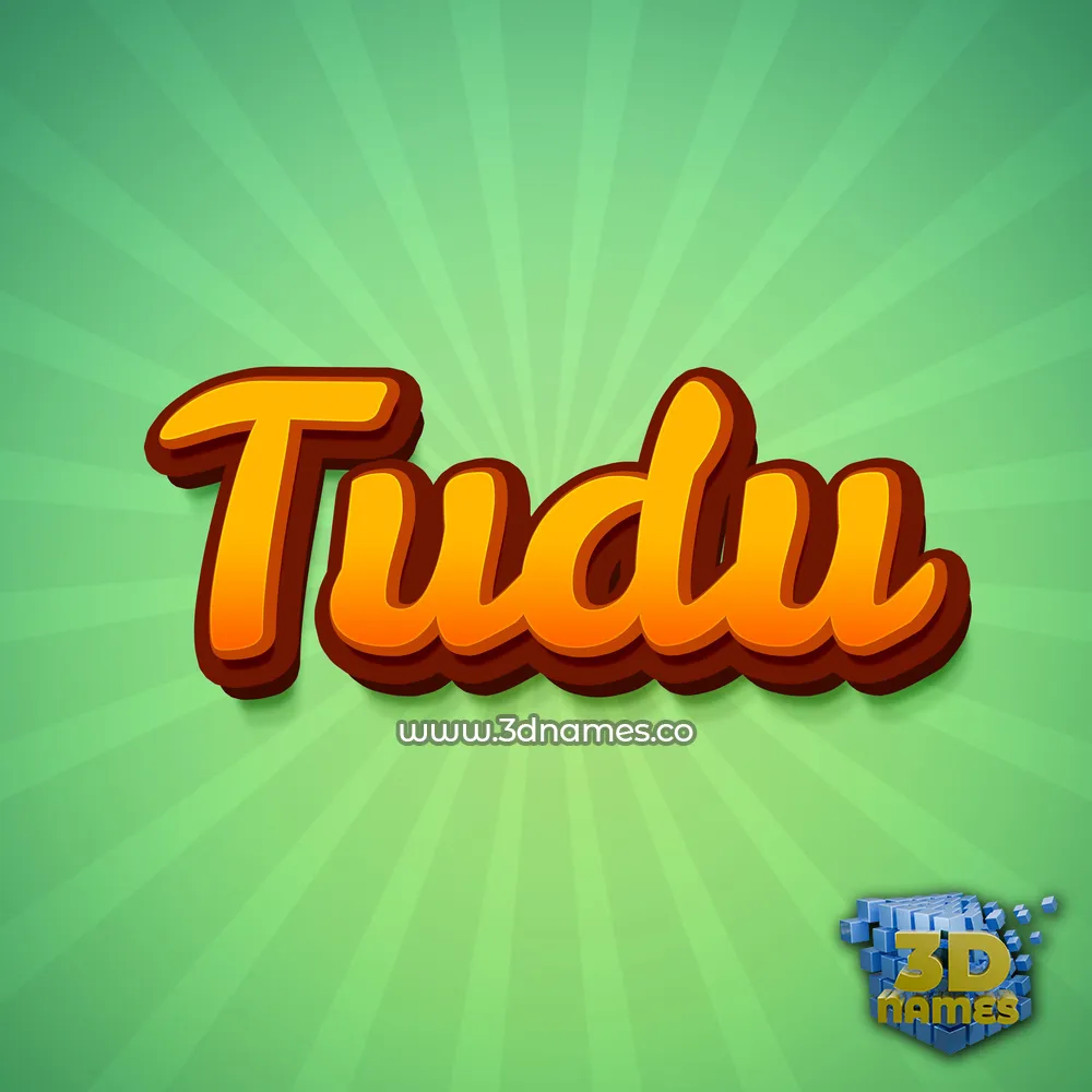 tudu in Green Rays style - 3D name wallpaper