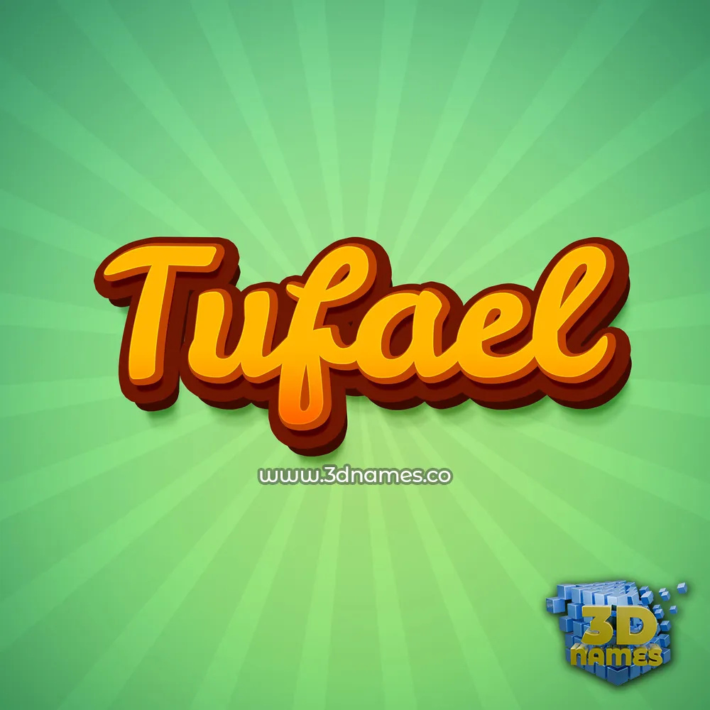tufael in Green Rays style - 3D name wallpaper