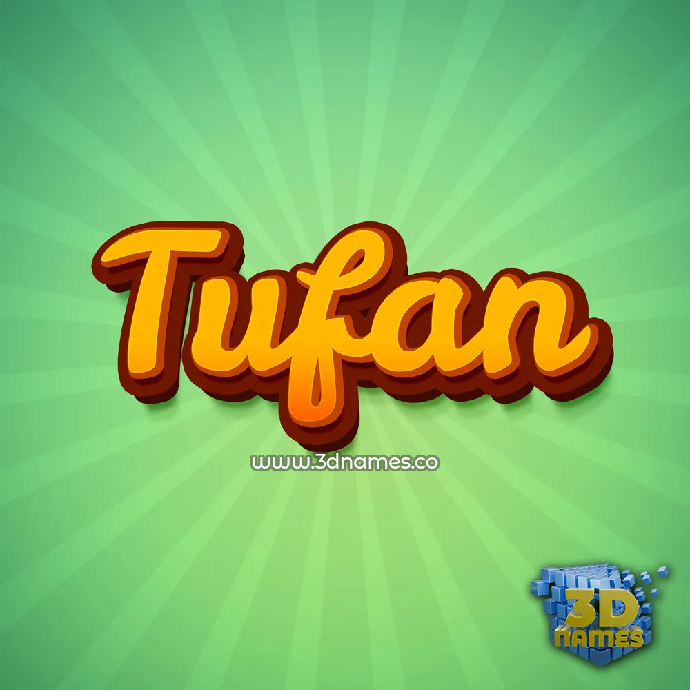 tufan in Green Rays style - 3D name wallpaper