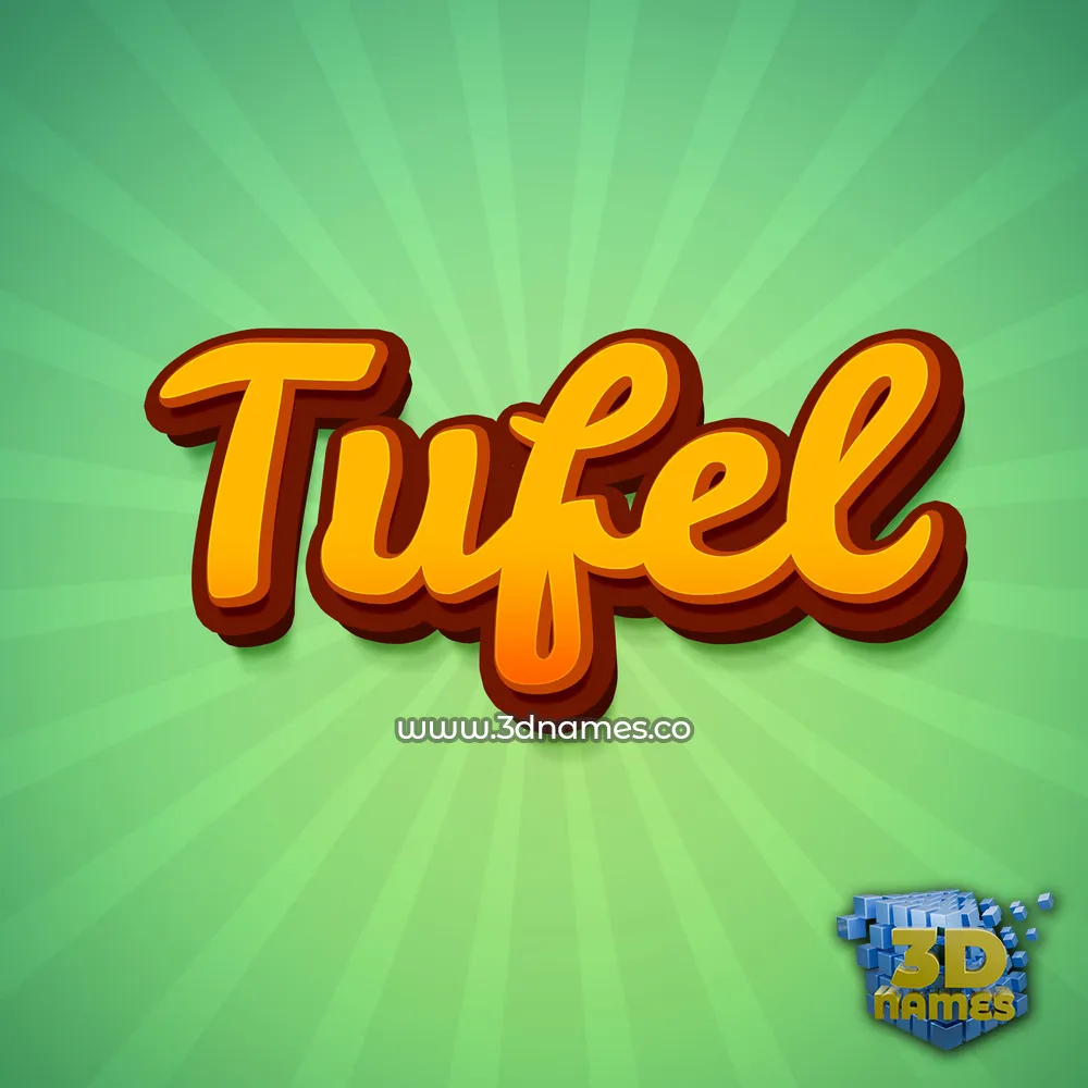 tufel in Green Rays style - 3D name wallpaper