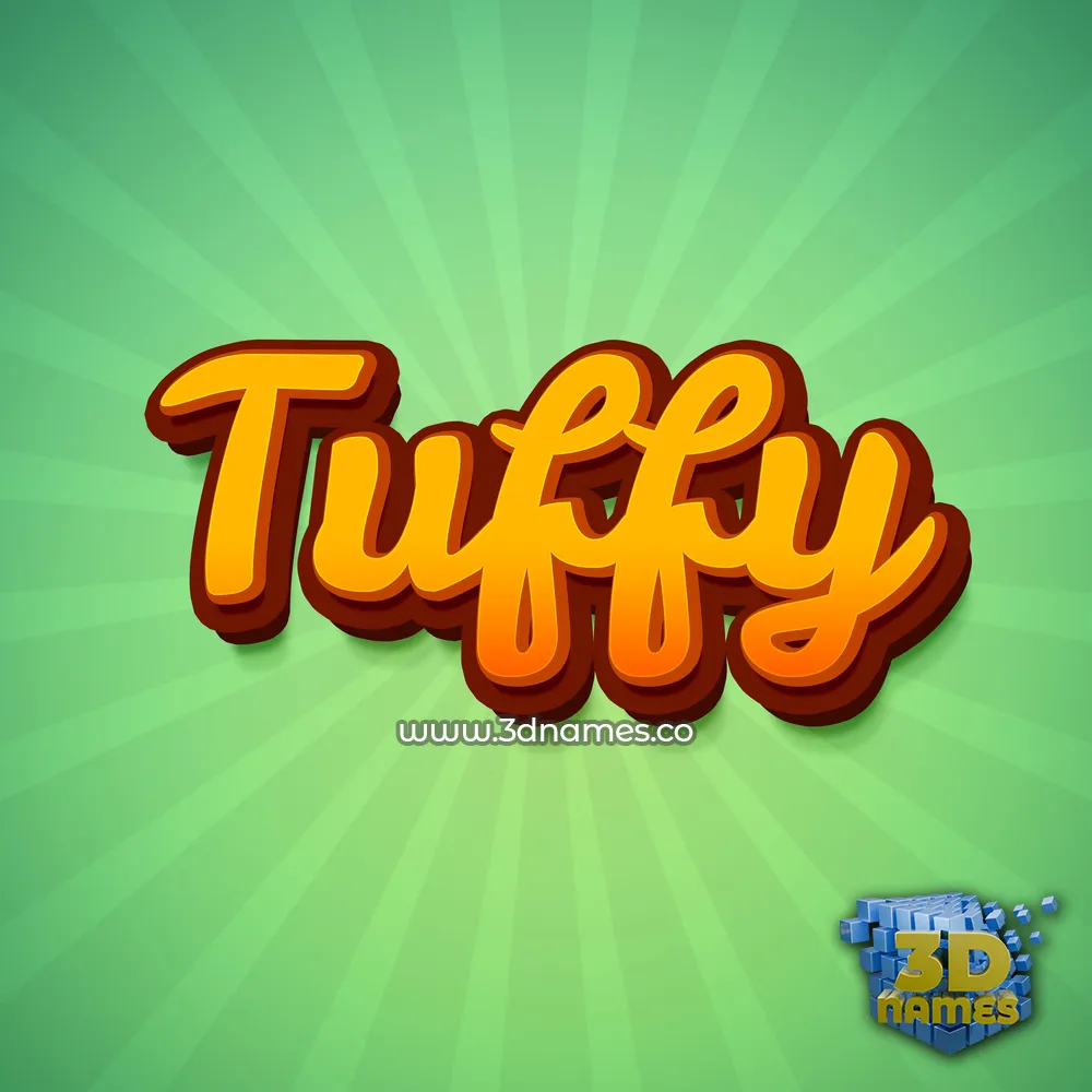 tuffy in Green Rays style - 3D name wallpaper