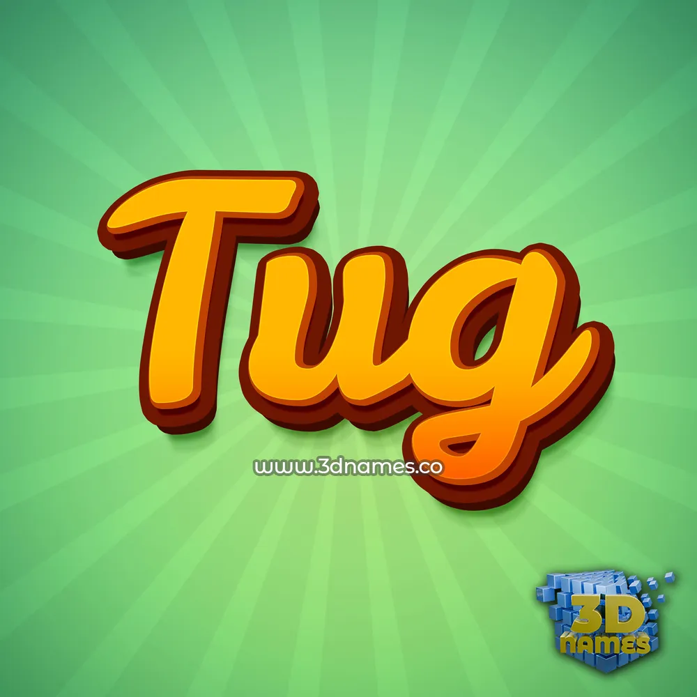 tug in Green Rays style - 3D name wallpaper