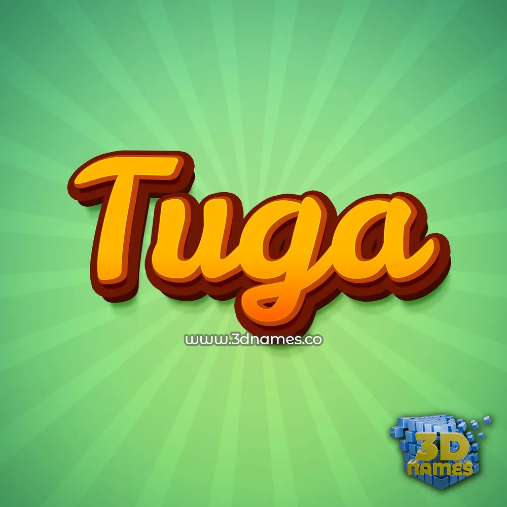 tuga in Green Rays style - 3D name wallpaper