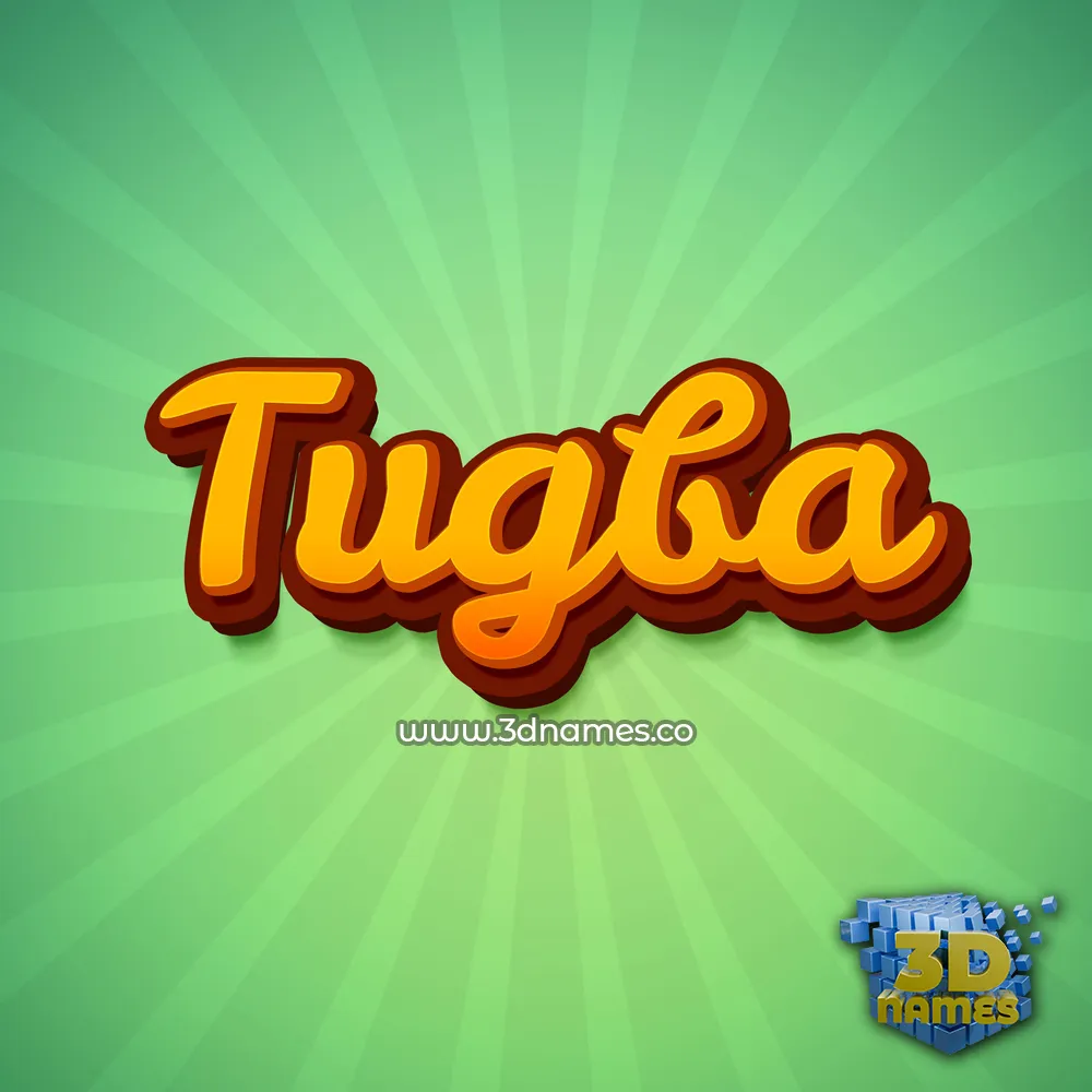 tugba in Green Rays style - 3D name wallpaper