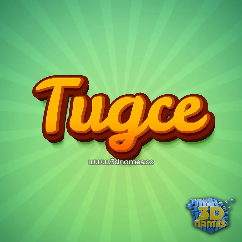 tugce in Green Rays style - 3D name wallpaper