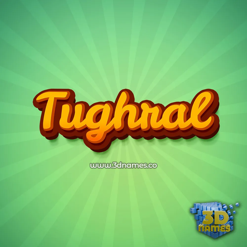 tughral in Green Rays style - 3D name wallpaper