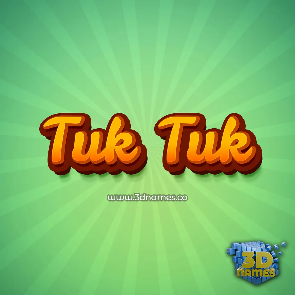 tuk tuk in Green Rays style - 3D name wallpaper