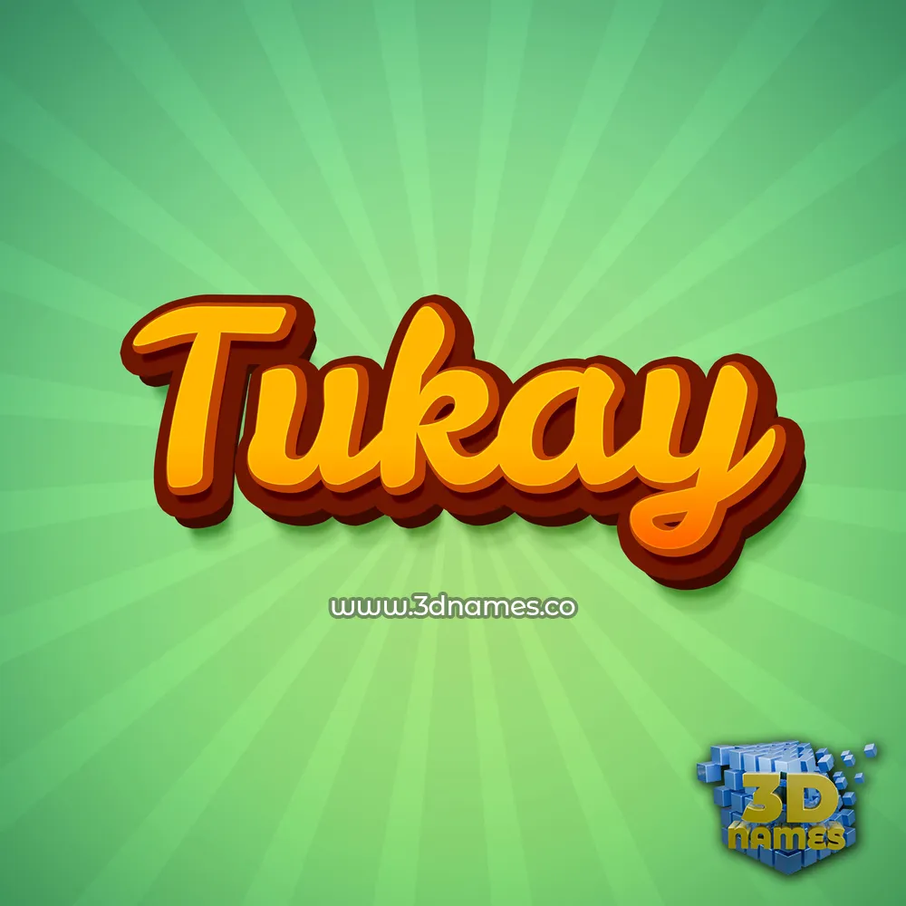 tukay in Green Rays style - 3D name wallpaper