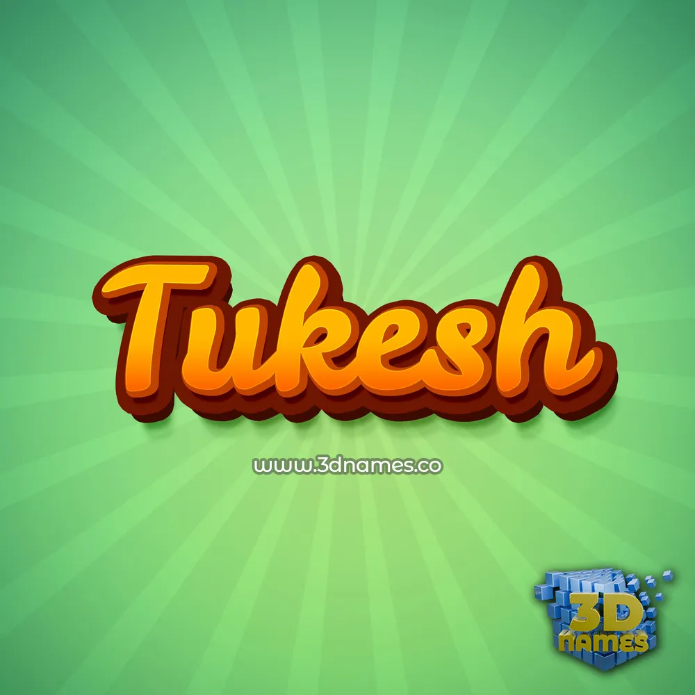tukesh in Green Rays style - 3D name wallpaper