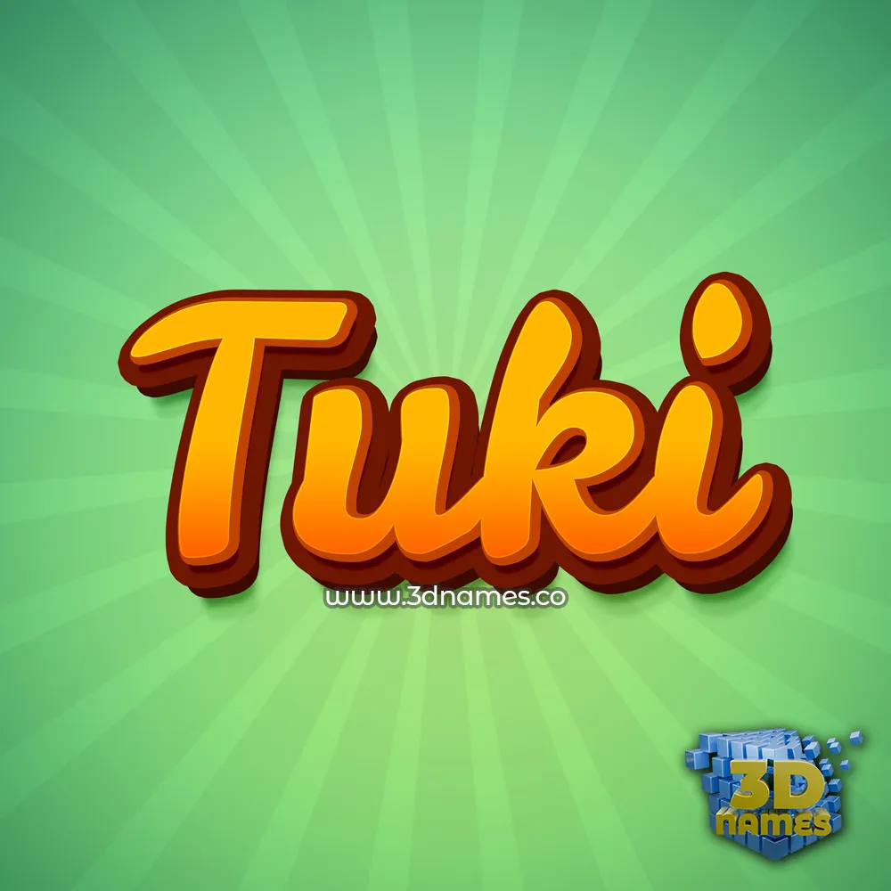tuki in Green Rays style - 3D name wallpaper