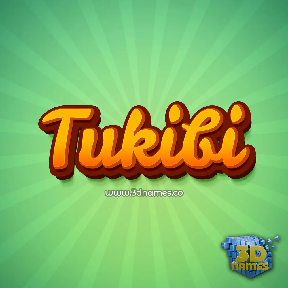 tukibi in Green Rays style - 3D name wallpaper