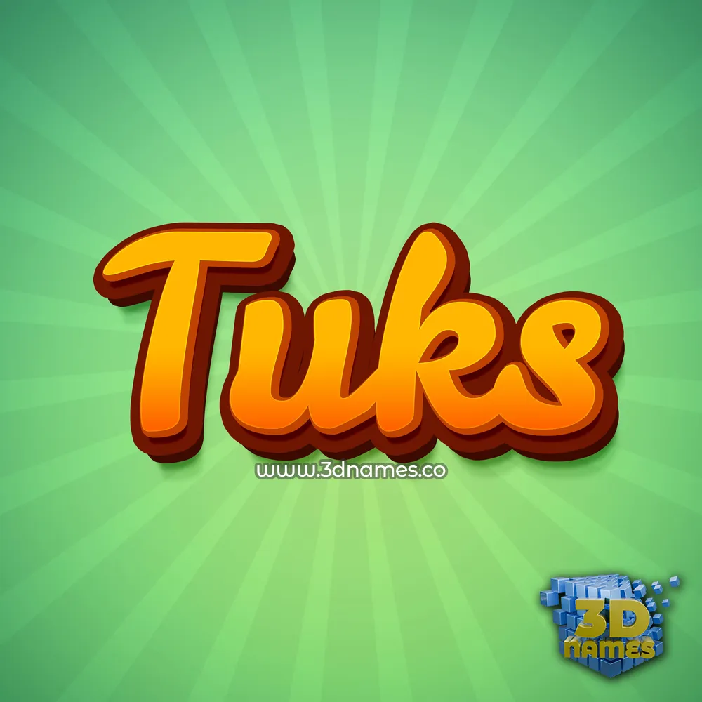tuks in Green Rays style - 3D name wallpaper