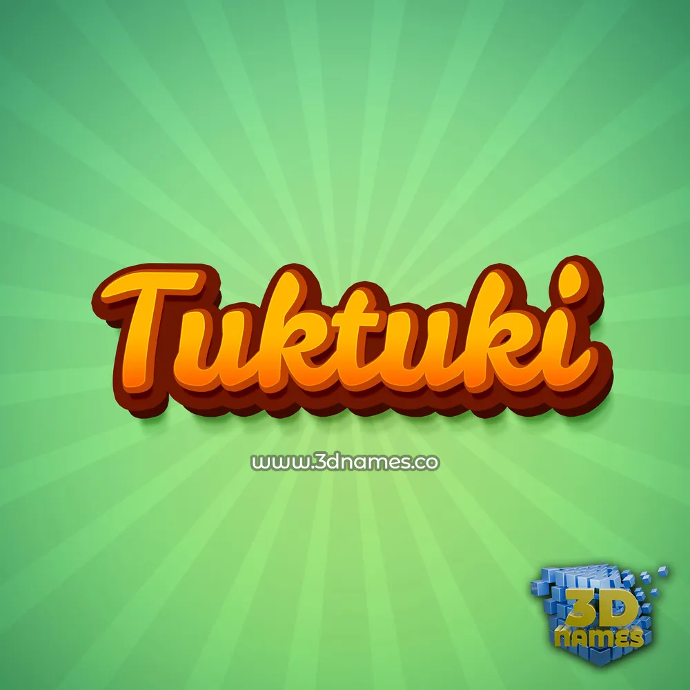 tuktuki in Green Rays style - 3D name wallpaper