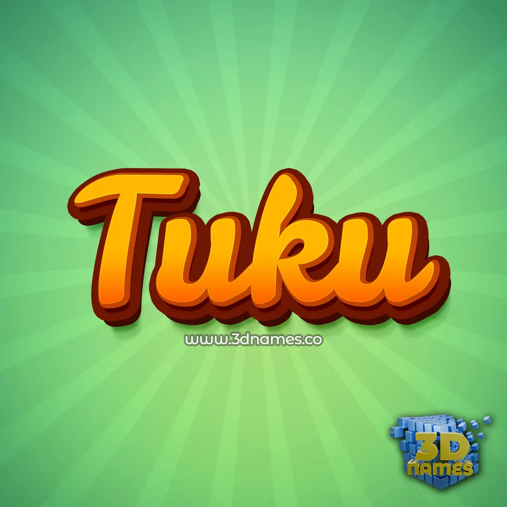 tuku in Green Rays style - 3D name wallpaper