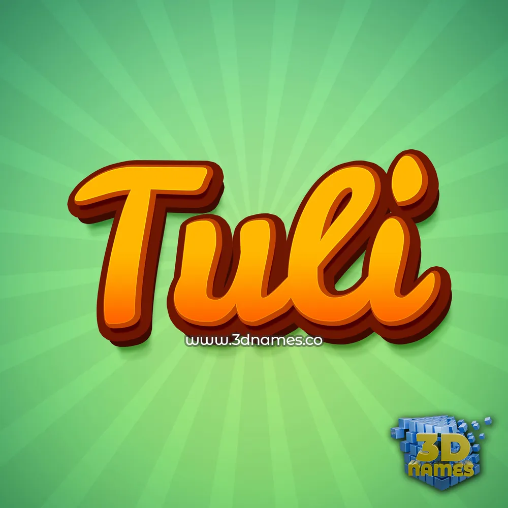 tuli in Green Rays style - 3D name wallpaper