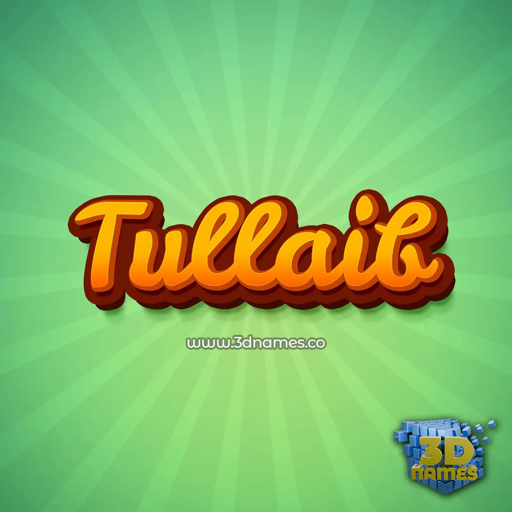 tullaib in Green Rays style - 3D name wallpaper
