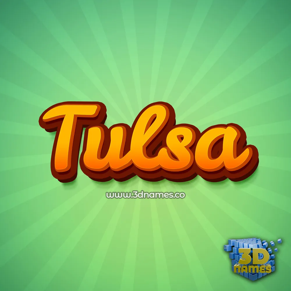tulsa in Green Rays style - 3D name wallpaper