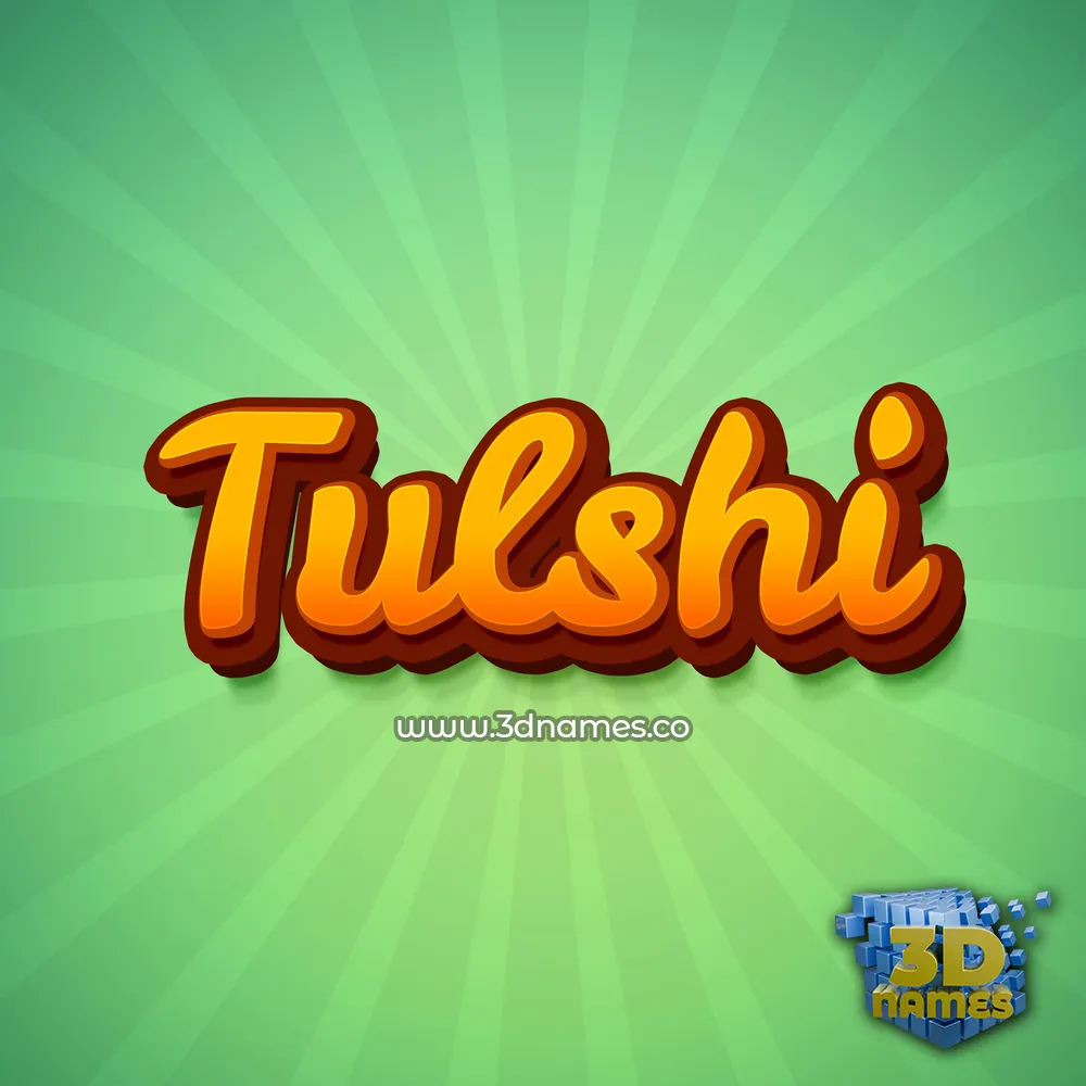 tulshi in Green Rays style - 3D name wallpaper