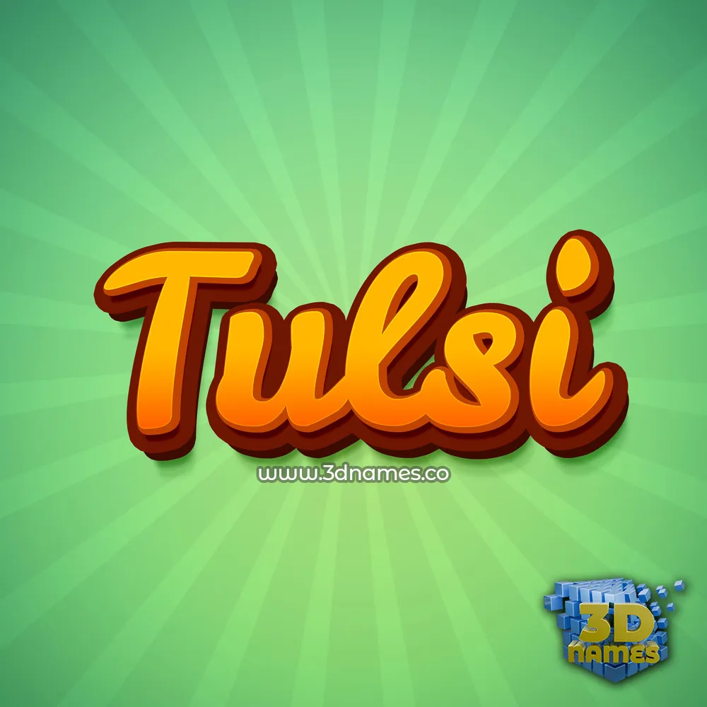 tulsi in Green Rays style - 3D name wallpaper
